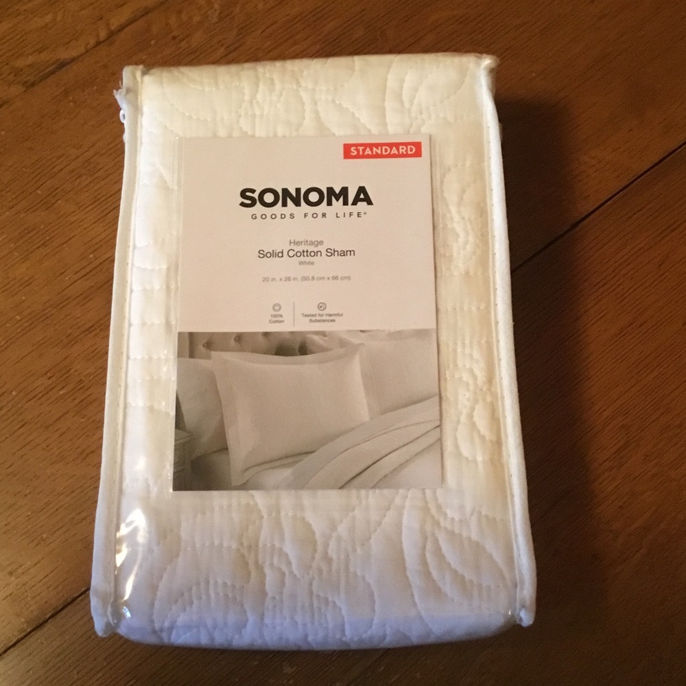 SONOMA White Heritage Solid Cotton Sham - Standard